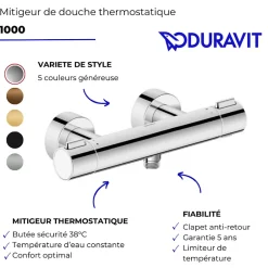 Duravit Mitigeur de douche thermostatique 1000 bronze brossé