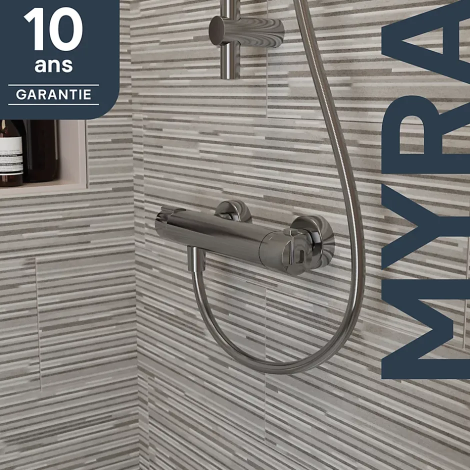 GoodHome Mitigeur de douche thermostatique, chrome, Myra* Robinet De Douche