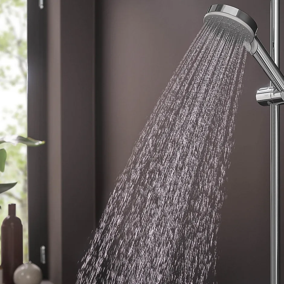 Hansgrohe Mitigeur de douche thermostatique avec douchette, flexible et barre réglable chrome Vernis Blend* Colonne De Douche Thermostatique
