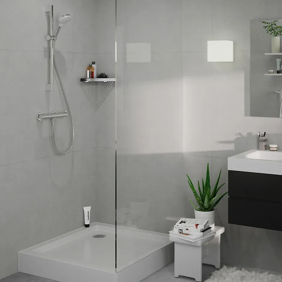 Hansgrohe Mitigeur de douche thermostatique avec douchette, flexible et barre réglable chrome Vernis Blend* Colonne De Douche Thermostatique