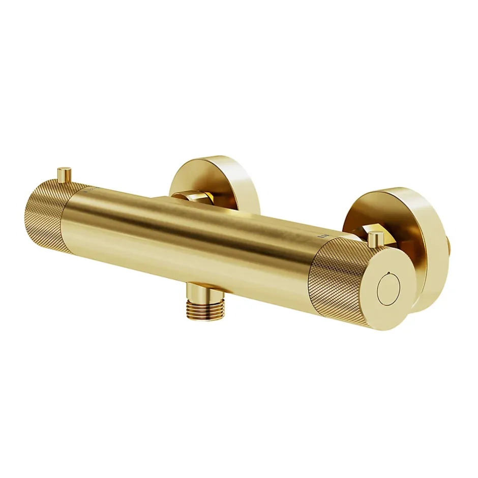 GoodHome Mitigeur de douche thermostatique, doré brossé, Owens