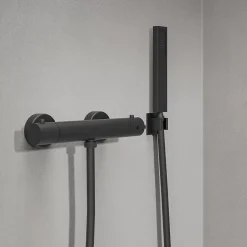 Kramer Mitigeur de douche thermostatique mural, noir mat, Colors* Robinet De Douche