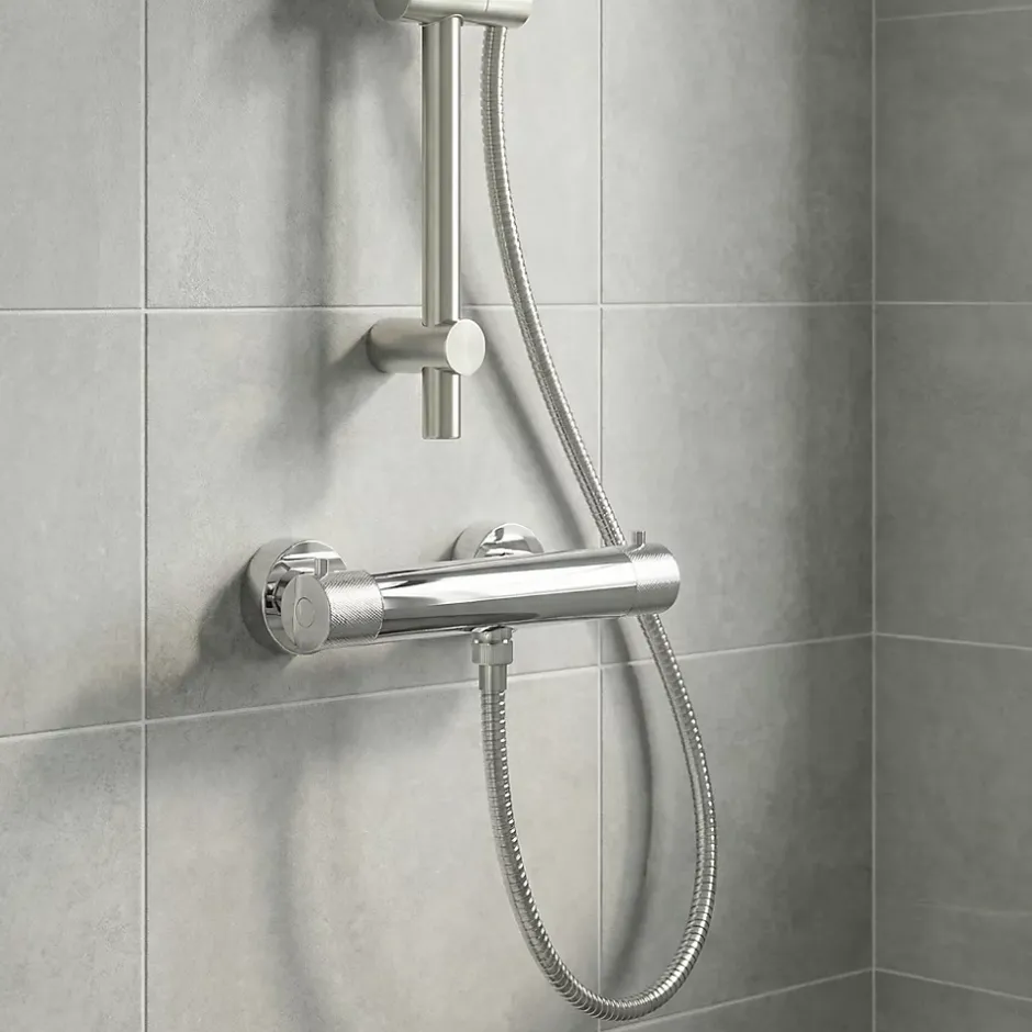 GoodHome Mitigeur de douche thermostatique, chrome, Owens