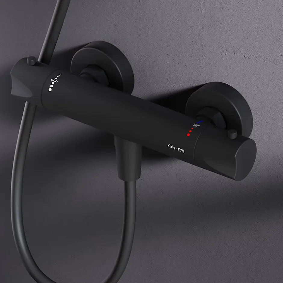Am.Pm Europe Mitigeur de douche thermostatique Robinet salle de bain, Noir FTA40022 Hit AM.PM