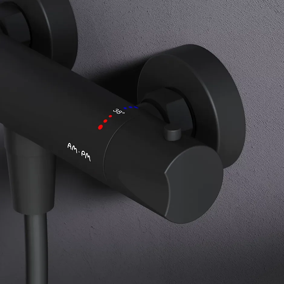 Am.Pm Europe Mitigeur de douche thermostatique Robinet salle de bain, Noir FTA40022 Hit AM.PM