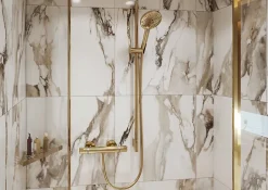 Hansgrohe Mitigeur de douche thermostatique doré poli, Ecostat Comfort* Robinet De Douche