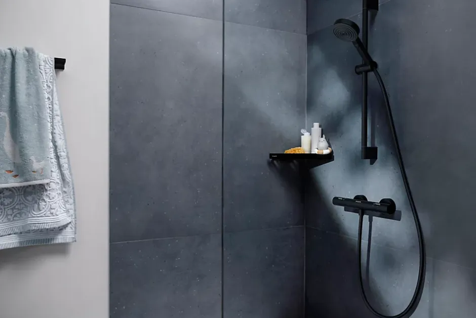 Hansgrohe Mitigeur de douche thermostatique noir mat Ecostat Life