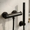 GoodHome Mitigeur de douche thermostatique, noir mat, Owens* Robinet De Douche
