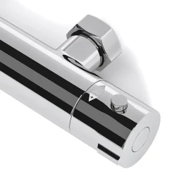 Lomazoo Mitigeur de douche thermostatique chromé - Entraxe 12 cm - avec bouton de sécurité 38C