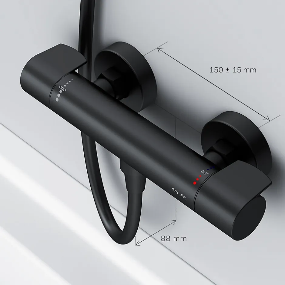 Am.Pm Europe Mitigeur de douche thermostatique Robinet salle de bain Noir, FXA40022 X-Joy AM.PM* Robinet De Douche