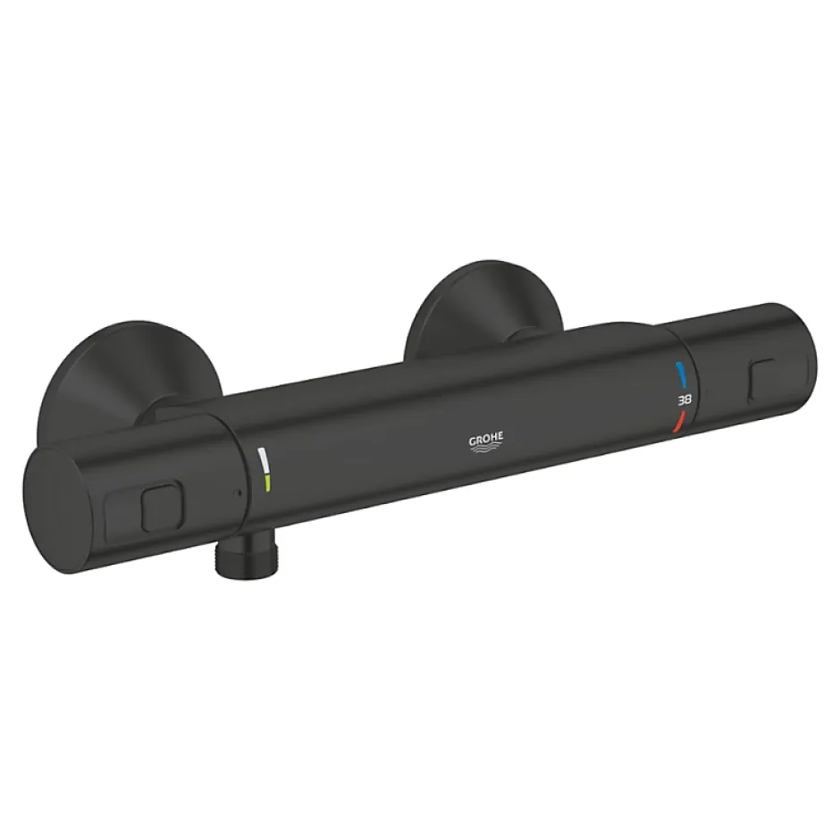 Grohe Mitigeur de douche thermostatique Precision Start noir mat + chiffonnette