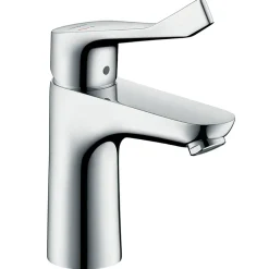 Hansgrohe Mitigeur de lavabo 100 CH3 CoolStart avec poignée extra longue, chrome, Focus* Robinet Lavabo Et Vasque