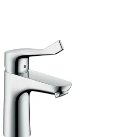 Hansgrohe Mitigeur de lavabo 100 CH3 CoolStart avec poignée extra longue, chrome, Focus* Robinet Lavabo Et Vasque