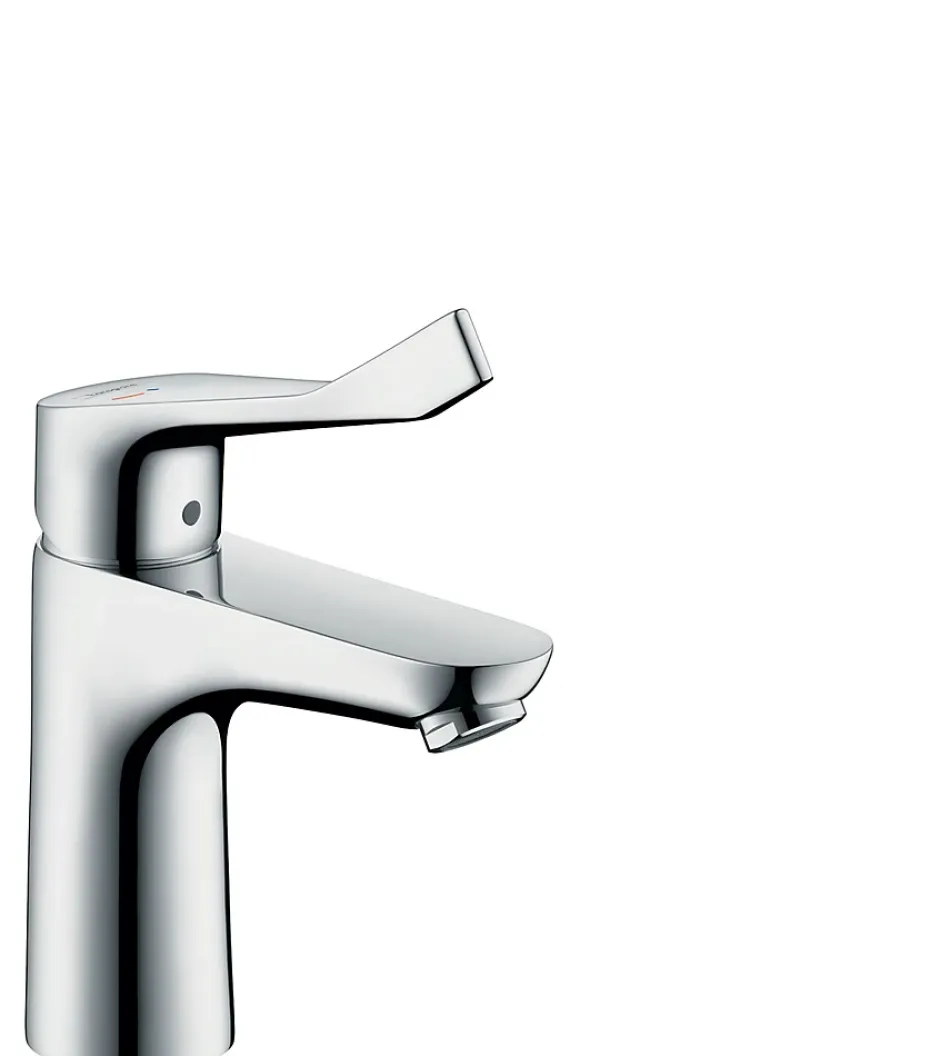 Hansgrohe Mitigeur de lavabo 100 CH3 CoolStart avec poignée extra longue, chrome, Focus* Robinet Lavabo Et Vasque