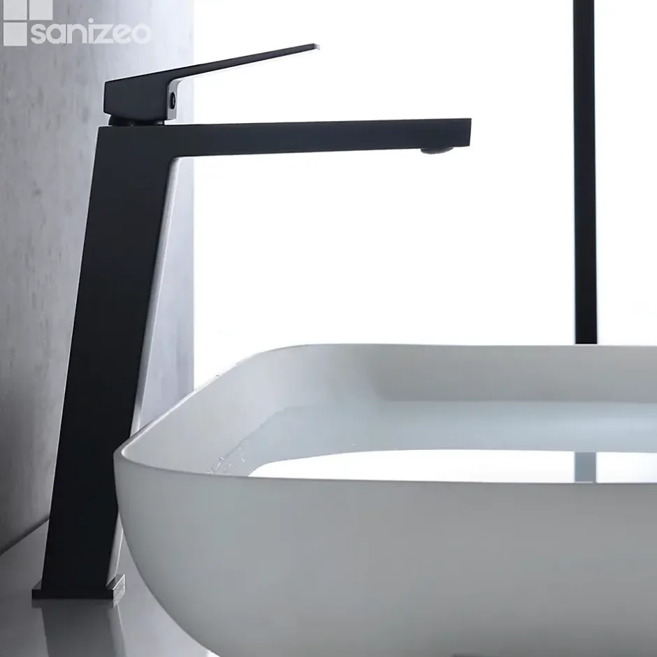 Imex Mitigeur de Lavabo Anti-Calcaire Bec Haut Noir Mat ART BDAR025-3NG* Robinet Lavabo Et Vasque