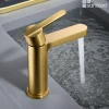 Imex Mitigeur de Lavabo Anti-Calcaire Bec Bas Or Brossé ROMA BDR001-1OC