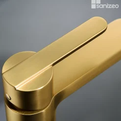 Imex Mitigeur de Lavabo Anti-Calcaire Bec Bas Or Brossé ROMA BDR001-1OC