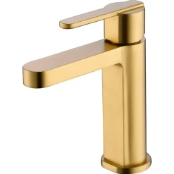 Imex Mitigeur de Lavabo Anti-Calcaire Bec Bas Or Brossé ROMA BDR001-1OC