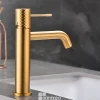 Imex Mitigeur de Lavabo Anti-Calcaire Bec Bas Or Brossé GENOVA BDG053-1OC
