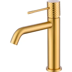 Imex Mitigeur de Lavabo Anti-Calcaire Bec Bas Or Brossé GENOVA BDG053-1OC