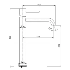 Imex Mitigeur de Lavabo Anti-Calcaire Bec Haut Or Brossé MONZA BDM039-3OC