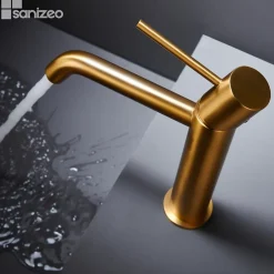 Imex Mitigeur de Lavabo Anti-Calcaire Bec Bas Or Brossé MONZA BDM039-1OC* Robinet Lavabo Et Vasque