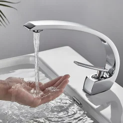 Auralum Max Mitigeur de lavabo robinet lavabo en Laiton Chromé