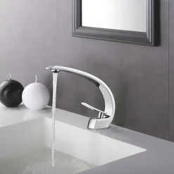 Auralum Max Mitigeur de lavabo robinet lavabo en Laiton Chromé