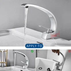 Auralum Max Mitigeur de lavabo robinet lavabo en Laiton Chromé