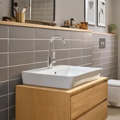 Hansgrohe Mitigeur de lavabo avec bec orientable, tirette et vidage chromé, Rebris E 210* Robinet Lavabo Et Vasque