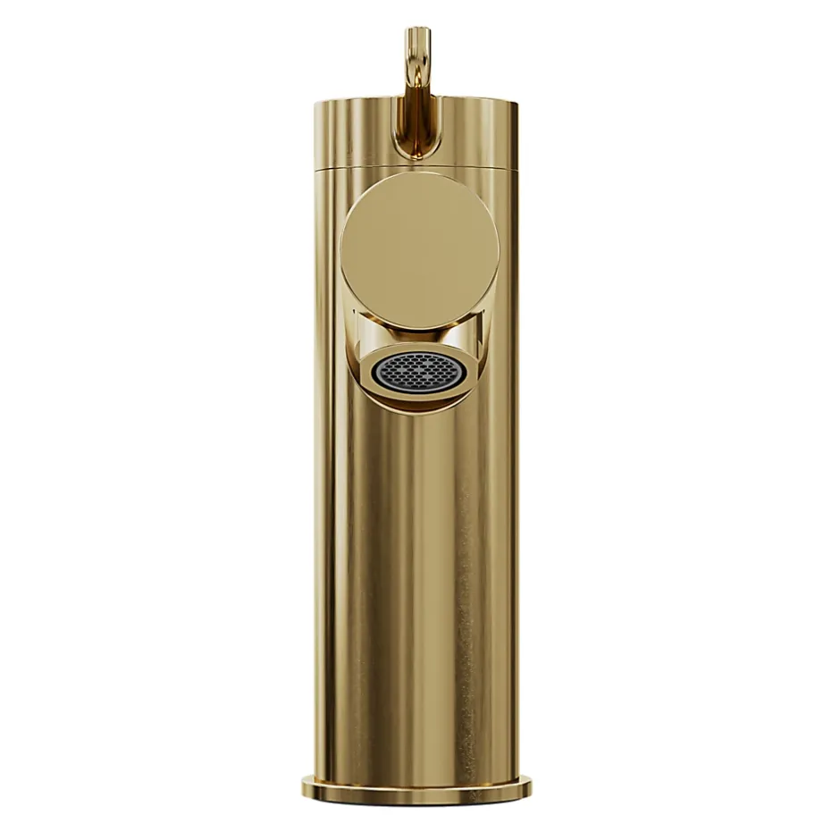 GoodHome Mitigeur de lavabo avec mousseur orientable, taille M, doré, H.14,3 cm, Maza* Robinet Lavabo Et Vasque