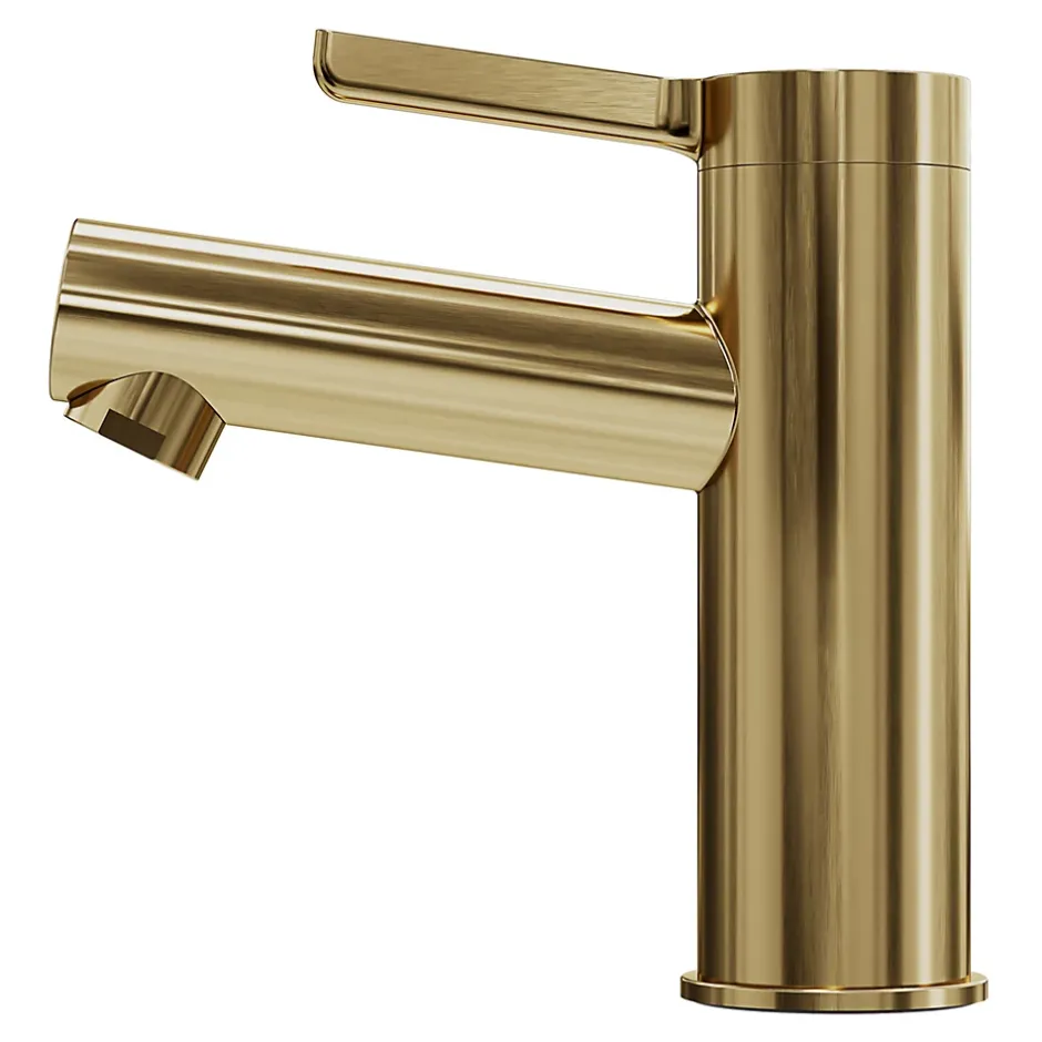 GoodHome Mitigeur de lavabo avec mousseur orientable, taille M, doré, H.14,3 cm, Maza* Robinet Lavabo Et Vasque