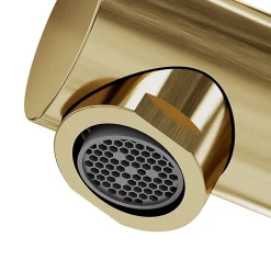GoodHome Mitigeur de lavabo avec mousseur orientable, taille M, doré, H.14,3 cm, Maza* Robinet Lavabo Et Vasque
