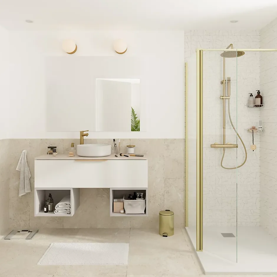 GoodHome Mitigeur de lavabo avec mousseur orientable, taille XL, doré, H.25,7 cm, Maza* Robinet Lavabo Et Vasque