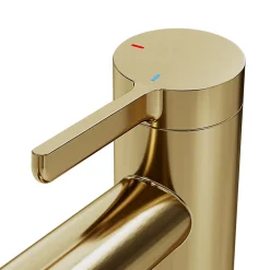 GoodHome Mitigeur de lavabo avec mousseur orientable, taille XL, doré, H.25,7 cm, Maza* Robinet Lavabo Et Vasque