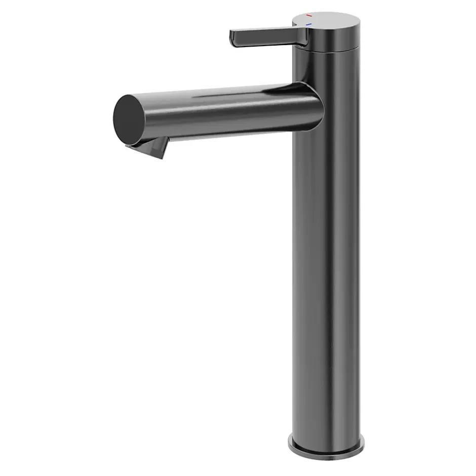 GoodHome Mitigeur de lavabo avec mousseur orientable, taille XL, gun metal, H.25,7 cm, Maza* Robinet Lavabo Et Vasque