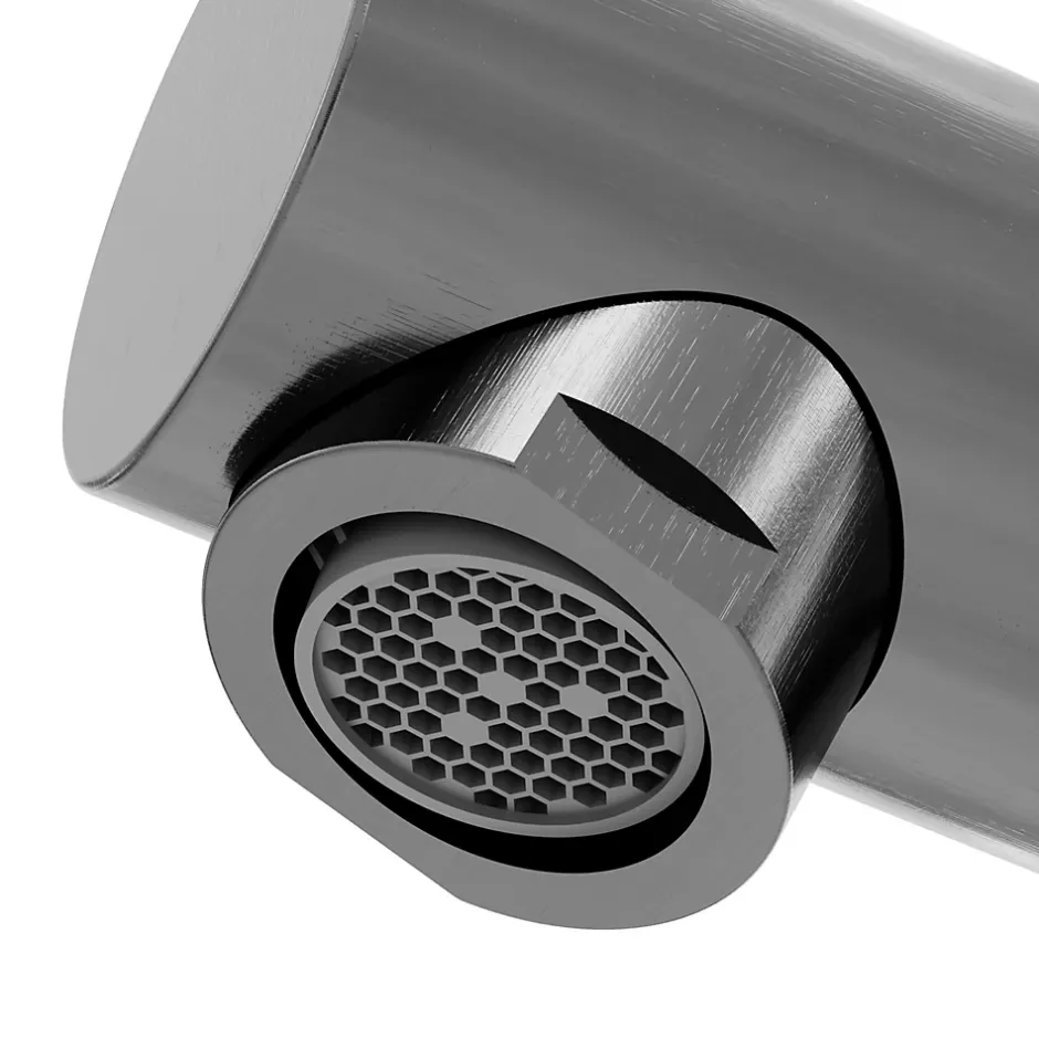 GoodHome Mitigeur de lavabo avec mousseur orientable, taille XL, gun metal, H.25,7 cm, Maza* Robinet Lavabo Et Vasque