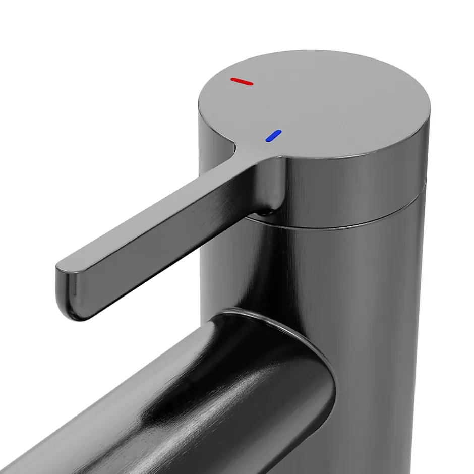 GoodHome Mitigeur de lavabo avec mousseur orientable, taille XL, gun metal, H.25,7 cm, Maza* Robinet Lavabo Et Vasque
