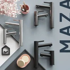 GoodHome Mitigeur de lavabo avec mousseur orientable, taille XL, gun metal, H.25,7 cm, Maza* Robinet Lavabo Et Vasque