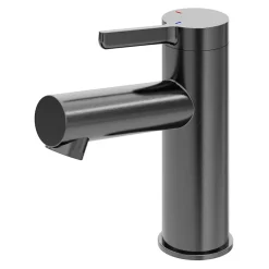 GoodHome Mitigeur de lavabo avec mousseur orientable, taille M, gun metal, H.14,3 cm, Maza