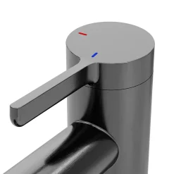 GoodHome Mitigeur de lavabo avec mousseur orientable, taille M, gun metal, H.14,3 cm, Maza