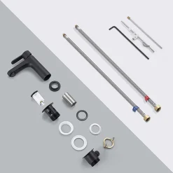 Cecipa Max Mitigeur de lavabo avec Tirette de Vidage, Bonde Incluse, Auralum Max Robinet Salle de Bain Noir Robinetterie en Laiton* Robinet Lavabo Et Vasque