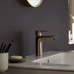 Hansgrohe Mitigeur de lavabo avec tirette et vidage bronze brossé, Talis E 110 EcoSmart* Robinet Lavabo Et Vasque