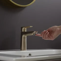 Hansgrohe Mitigeur de lavabo avec tirette et vidage bronze brossé, Talis E 110 EcoSmart* Robinet Lavabo Et Vasque