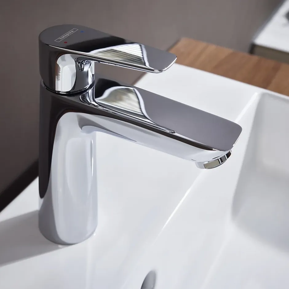 Hansgrohe Mitigeur de lavabo avec tirette et vidage chromé, Talis E 110 EcoSmart* Robinet Lavabo Et Vasque