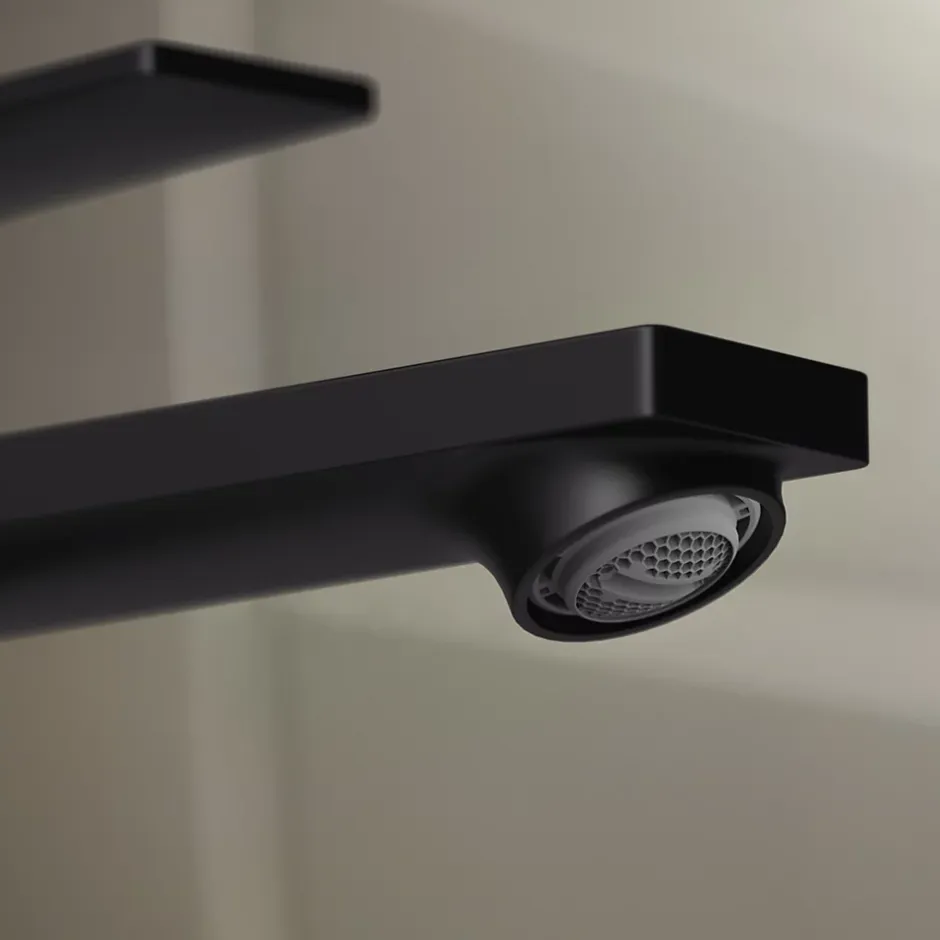Hansgrohe Mitigeur de lavabo avec tirette et vidage noir mat, Rebris E 110 CoolStart