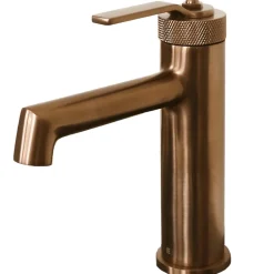 Essebagno Mitigeur de lavabo bas cuivre brossé Molette