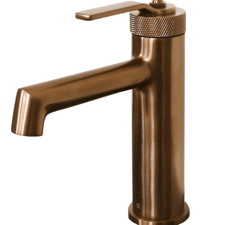 Essebagno Mitigeur de lavabo bas cuivre brossé Molette