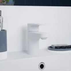 GoodHome Mitigeur de lavabo blanc Cavally