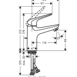 Hansgrohe Mitigeur de lavabo chromé Novus 100